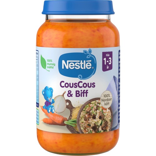 Barnmat CousCous & Biff 1år 220g Nestle