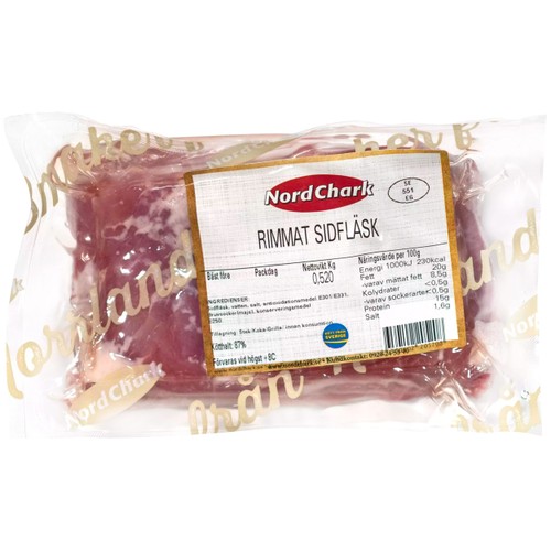 Rimmat Sidfläsk ca 520g Nordchark