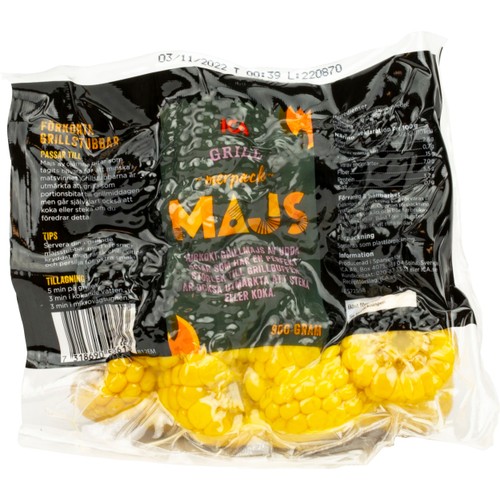Förkokt majs i bit 900g ICA