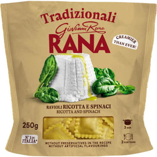 Färsk Pasta Tortelloni Ricotta Spenat 250g Rana