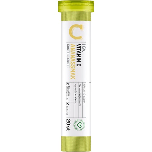 Vitamin C Ananas Kosttillskott brustablett 20st ICA Hjärtat