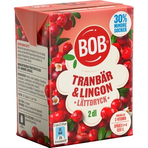 Lättdryck Lingon & tranbär Koncentrat 2dl BOB