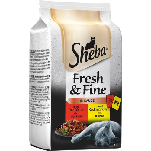 Kattmat Oxe & Kyckling 6-p 300g Sheba