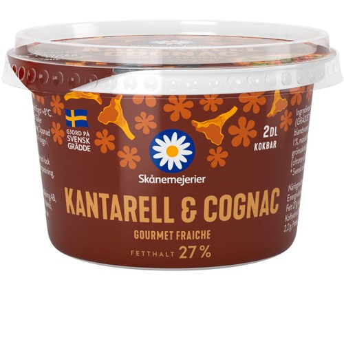 Crème Fraiche Gourmet Kantarell & Cognac 27% 2dl Skånemejerier
