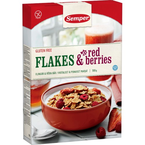Flakes & red berries Glutenfri 300g Semper