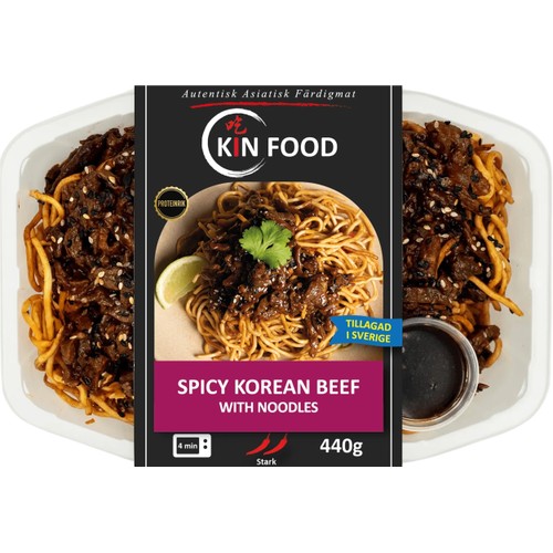 Färdigmat Spicy Koreansk Biff med nudlar 440g Kin Food
