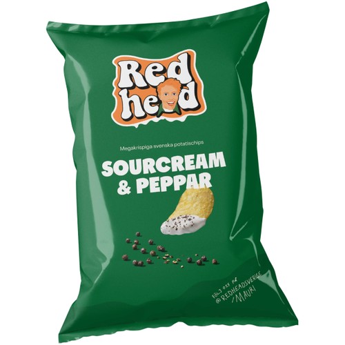 Chips Sourcream & Peppar 150g Redhead