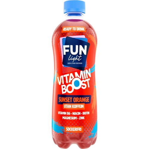 Sockerfri Dryck Vitamin Boost Sunset Orange 500ml Fun Light