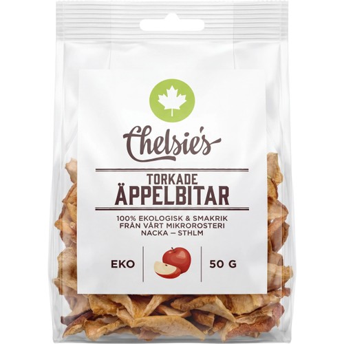 Äppelbitar Torkade Eko 50g Chelsie's