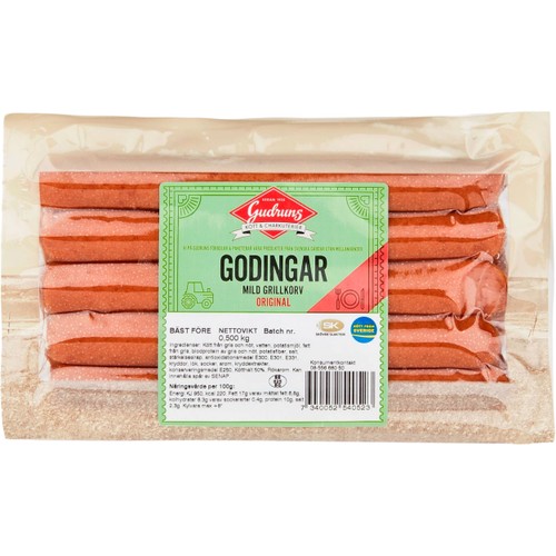 Grillkorv Goding Original Alspånsrökt 500g Gudruns