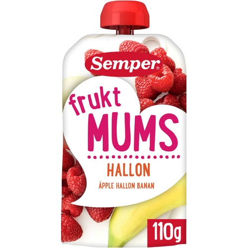 Fruktmums Äpple hallon & banan Från 6m 110g Semper