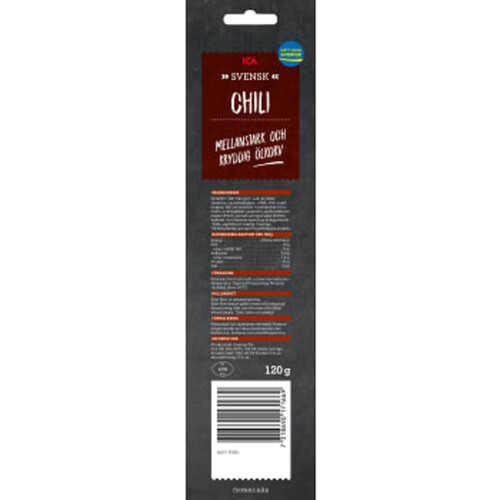 Ölkorv Chili mellanstark och kryddig 3-p 120g