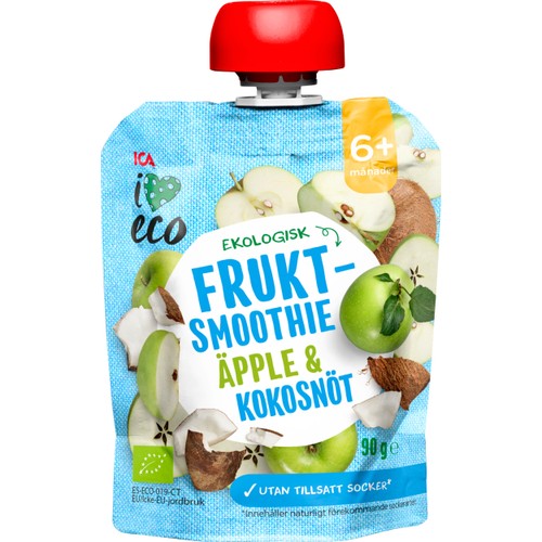 Smoothie Äpple & kokosnöt 6m 90g ICA I love eco