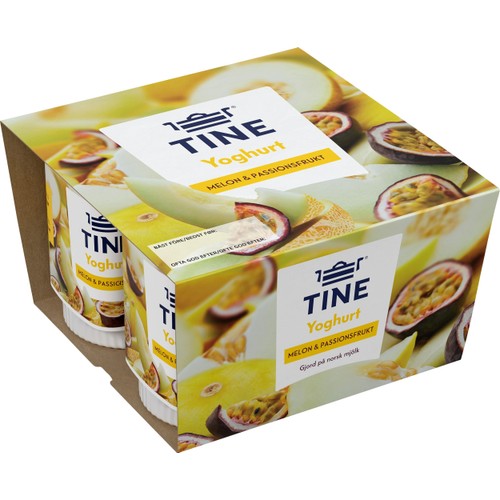Yoghurt Melon Passion 3% 4-p 600g Tine