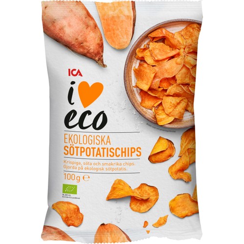 Sötpotatischips 100g ICA I love eco