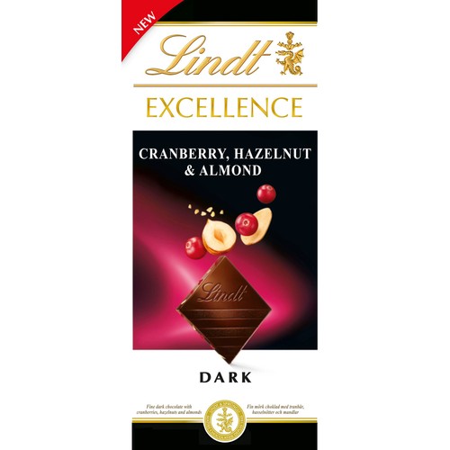 Chokladkaka Mörk Choklad Cranberry Hazelnut Almond  100g Lindt