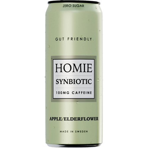 Energidryck Synbiotic Med Smak Av Apple/Elderflower 330ml Homie