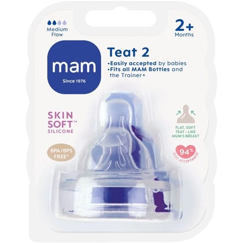 Dinapp Teat Stl 2 2m+ 2-p MAM