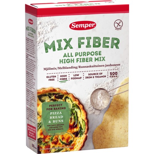 Mjölmix med fiber 500g Semper