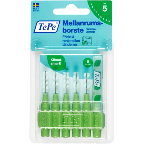 Mellanrumsborste Grön 0,8mm 6-p TePe