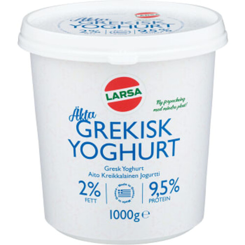 Grekisk Yoghurt 2% 1l Larsa Foods