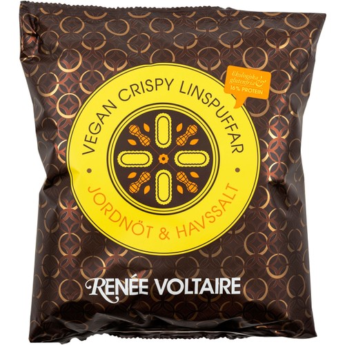 Snacks Vegan Crispy Linspuffar Jordnöt & Havssalt Eko 90g Renée Voltaire
