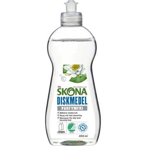 Handdiskmedel Parfymfri 400ml Miljömärkt ICA Skona