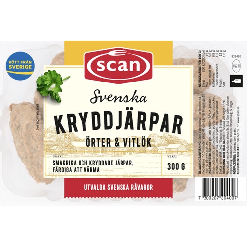 Kryddjärpar Örter Vitlök Stekta 300g Scan