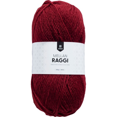 Garn Mellanraggi Bordeaux-röd 100g Järbo