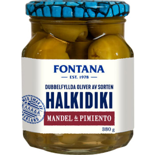 Oliver Halkidiki Dubbelfyllda Med Mandel & Pimiento 380g Fontana
