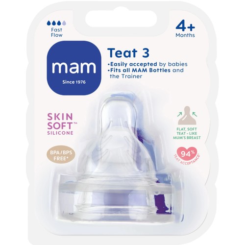 Dinapp Teat Stl 3 4m+ 2-p MAM