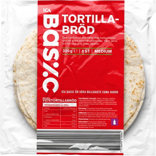 Tortillabröd 8-p 320g ICA Basic