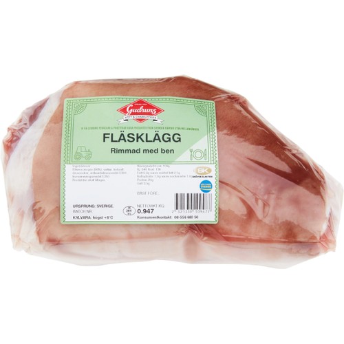 Fläsklägg Rimmad Med Ben Sågad ca 1000g Gudruns