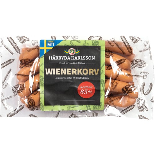 Wienerkorv 85% kötthalt 400g Härryda Karlsson