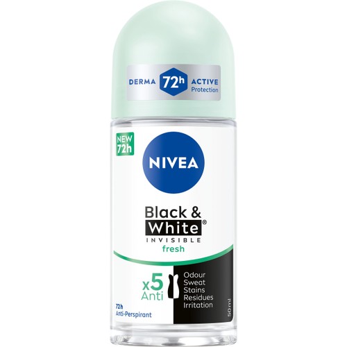 Deodorant Roll On72h Black & White Invisible Fresh 50ml Nivea