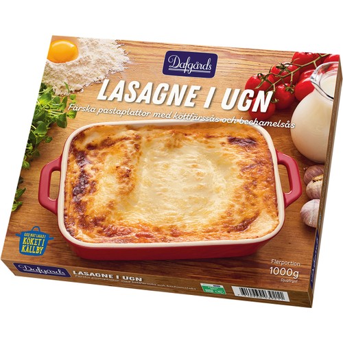 Lasagne i ugn Fryst 1kg Dafgårds