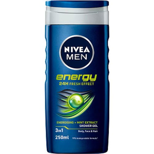 Duschtvål Energy body Face & hair 250ml Nivea Men