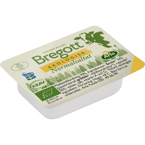 Smör & Raps Normalsaltat Portion Ekologisk 70% 8g KRAV Bregott