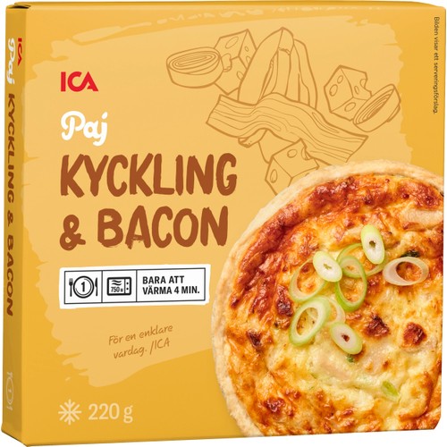 Kyckling & baconpaj Fryst 220g ICA