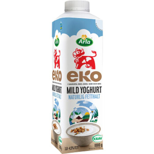 Yoghurt Mild Naturell 3,8-4,5% Ekologisk 1000g Arla Ko®