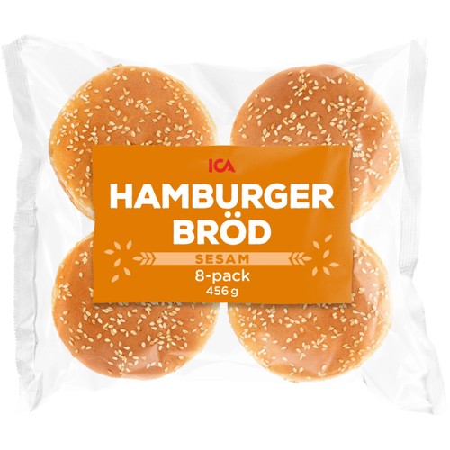 Hamburgerbröd Sesam 8-p 456g ICA