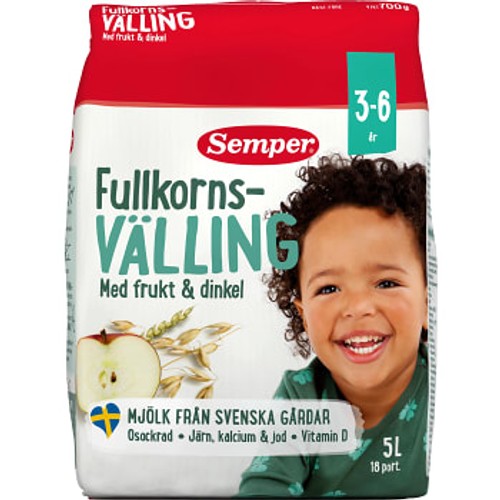 Fullkornsvälling Frukt & dinkel Från 3år 5l Semper