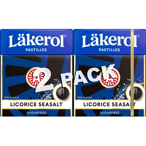 Halstabletter Licorice Seasalt 2-p Sockerfri 50g Läkerol
