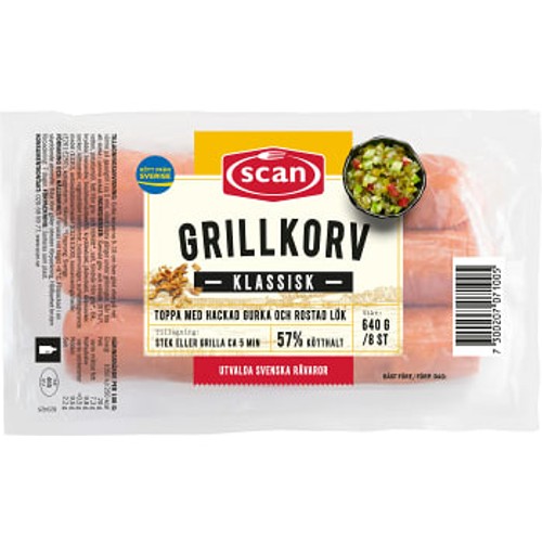 Grillkorv Klassisk 640g Scan