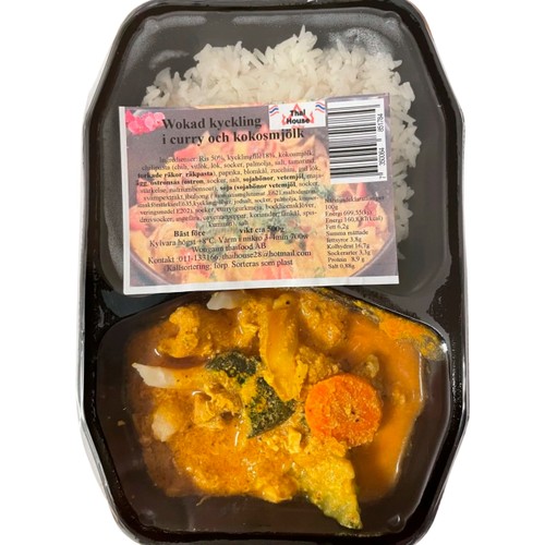 Wokad Kyckling I Curry Och Kokosmjölk 500g Thaihouse