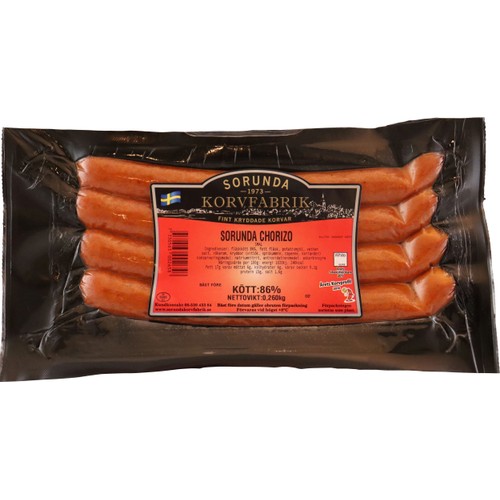 Kryddkorv Chorizo Smal 86% Kötthalt 260g Sorunda korvfabrik