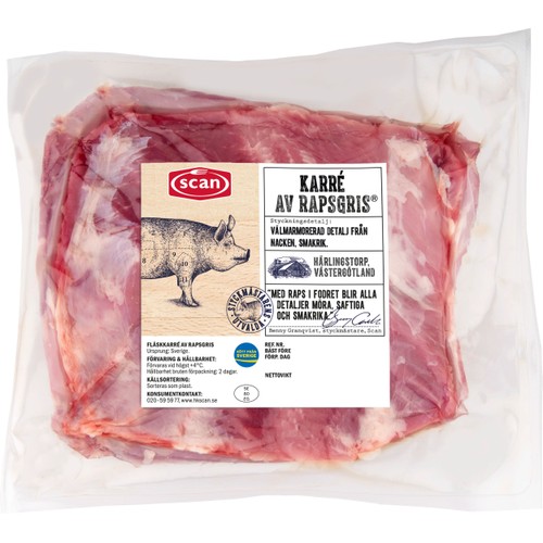 Karré Färsk Rapsgris ca 1,1kg Scan