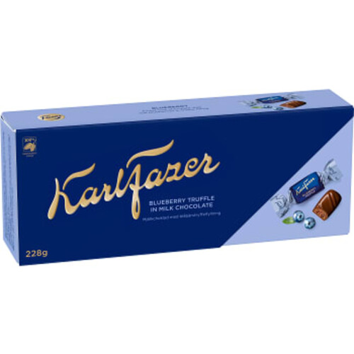 Chokladpraliner Mjölkchoklad Blåbär 228g Fazer