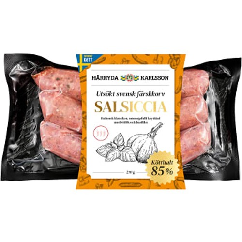 Färskkorv Salsiccia kötthalt 85% 270g Härryda Karlsson
