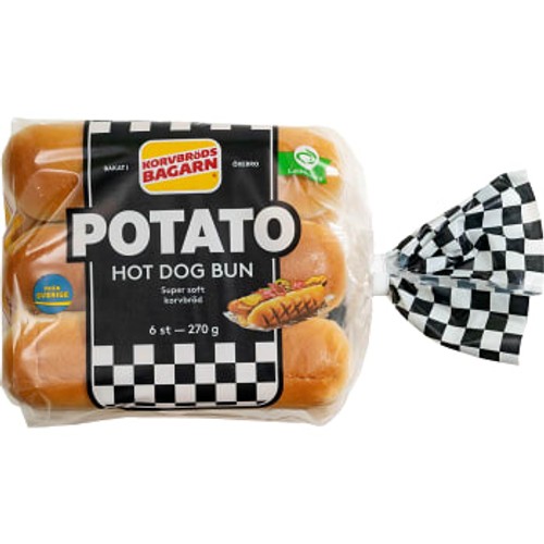 Potato Hot dog bun 6-p 270g Korvbrödsbagarn